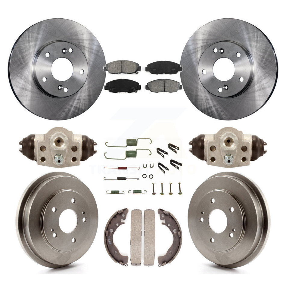 Front Rear Disc Brake Rotors Semi-Metallic Pads And Drum Kit (9Pc) For 2011 Honda Civic GX K8S-102550