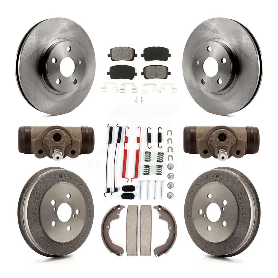 Front Rear Disc Brake Rotors Semi-Metallic Pads And Drum Kit (9Pc) For Pontiac Vibe Toyota Matrix K8S-102557