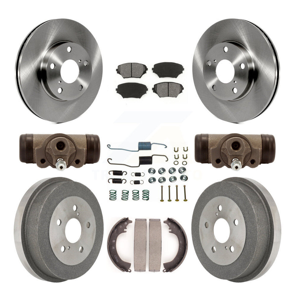 Front Rear Disc Brake Rotors Semi-Metallic Pads And Drum Kit (9Pc) For 2002 Toyota RAV4 GAS engine K8S-102558
