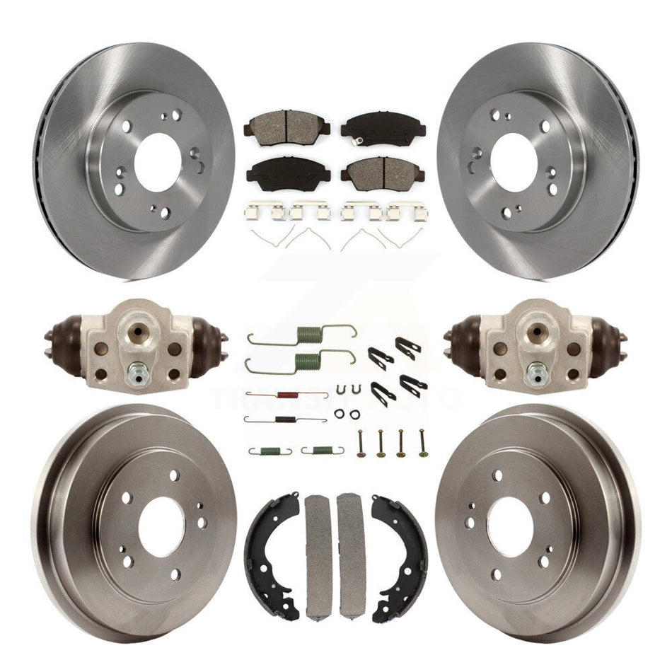 Front Rear Disc Brake Rotors Semi-Metallic Pads And Drum Kit (9Pc) For 2006-2008 Honda Civic Hybrid K8S-102559
