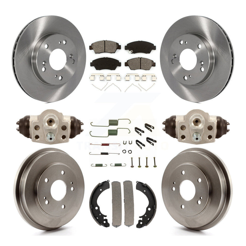 Front Rear Disc Brake Rotors Semi-Metallic Pads And Drum Kit (9Pc) For 2006-2008 Honda Civic Hybrid K8S-102559