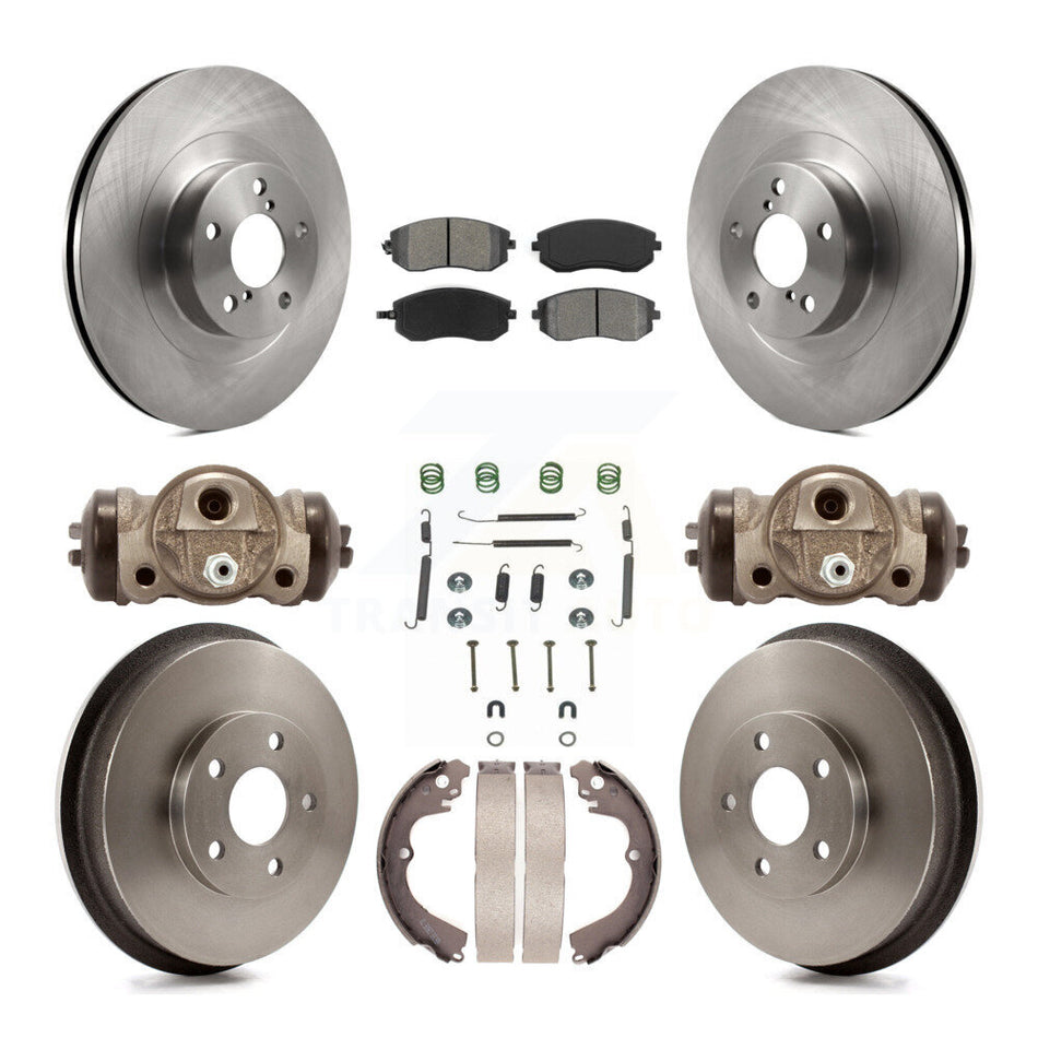 Front Rear Disc Brake Rotors Semi-Metallic Pads And Drum Kit (9Pc) For Subaru Forester Impreza K8S-102564