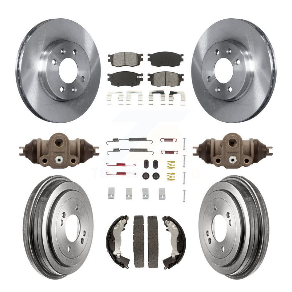 Front Rear Disc Brake Rotors Semi-Metallic Pads And Drum Kit (9Pc) For Hyundai Accent Kia Rio Rio5 K8S-102568