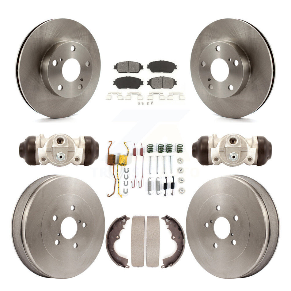 Front Rear Disc Brake Rotors Semi-Metallic Pads And Drum Kit (9Pc) For Toyota Tacoma With 5 Lug Wheels K8S-102569