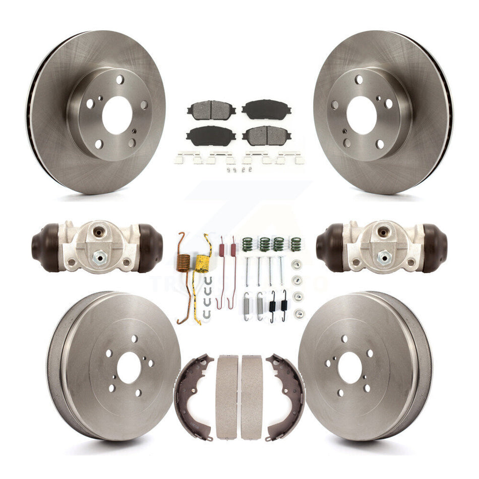 Front Rear Disc Brake Rotors Semi-Metallic Pads And Drum Kit (9Pc) For Toyota Tacoma With 5 Lug Wheels K8S-102569