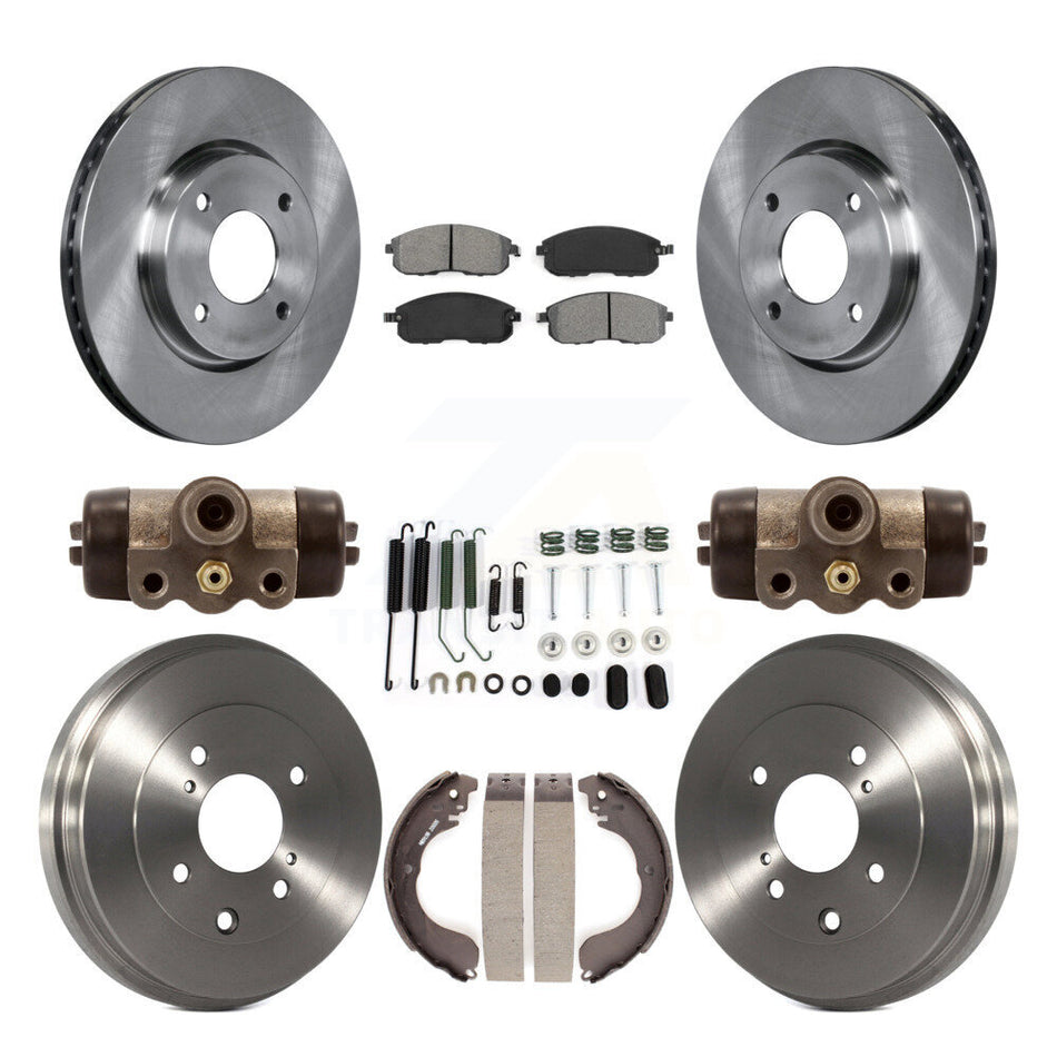 Front Rear Disc Brake Rotors Semi-Metallic Pads And Drum Kit (9Pc) For Nissan Sentra Versa Cube K8S-102571