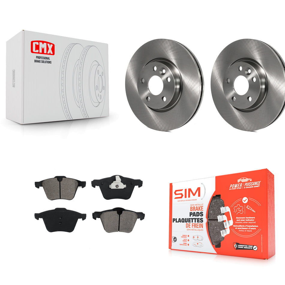 Front Disc Brake Rotors And Semi-Metallic Pads Kit For 2008 Volvo V70 With 300mm Diameter Rotor K8S-102574