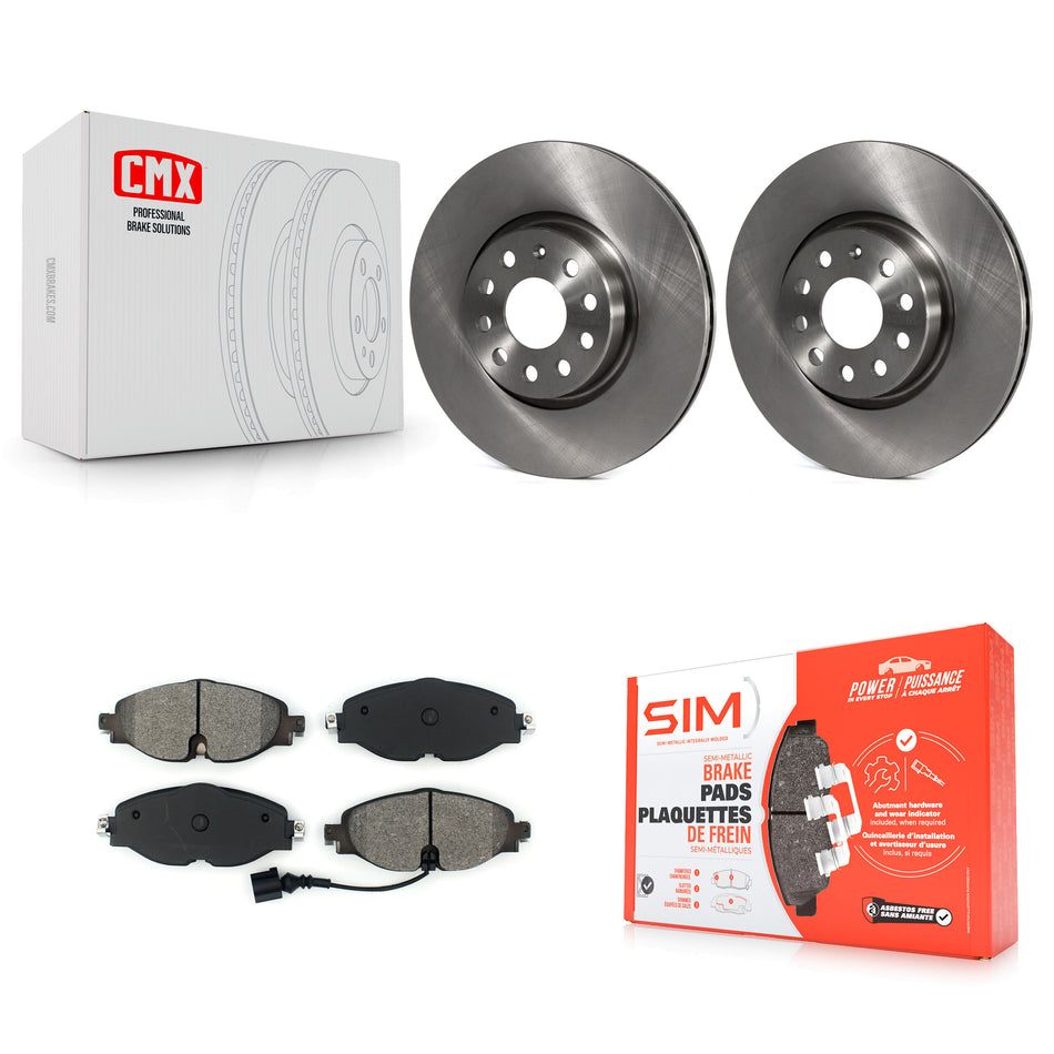 Front Disc Brake Rotors And Semi-Metallic Pads Kit For Volkswagen Audi GTI A3 Quattro Golf Alltrack Sportback e-tron TT Taos Passat K8S-102579