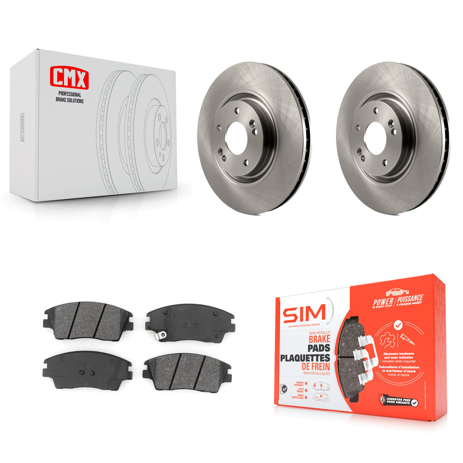 Front Disc Brake Rotors And Semi-Metallic Pads Kit For 2017-2021 Kia Sportage Turbocharged K8S-102581