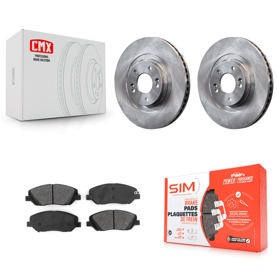 Front Disc Brake Rotors And Semi-Metallic Pads Kit For Hyundai Santa Fe XL K8S-102582
