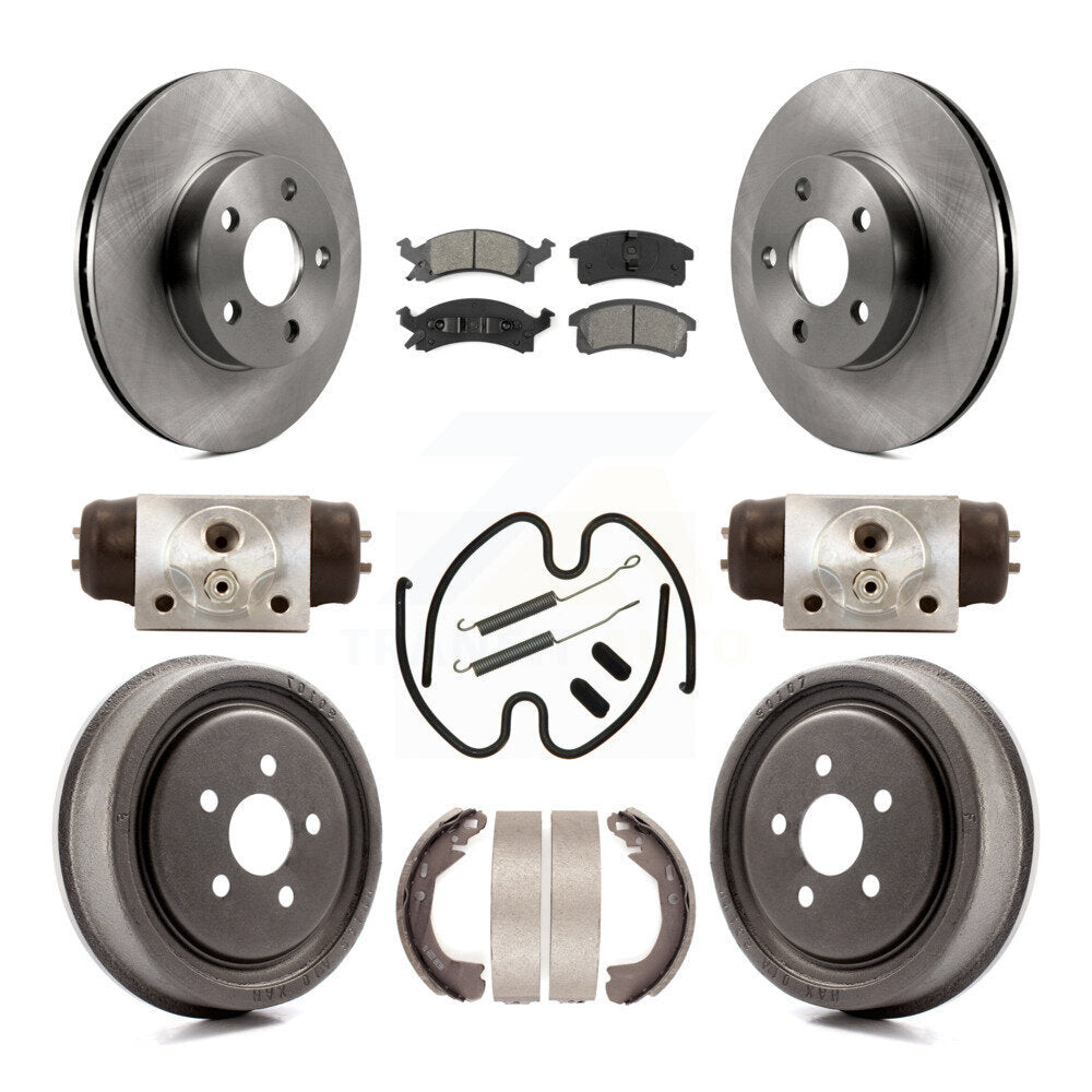 Front Rear Disc Brake Rotors Semi-Metallic Pads And Drum Kit (9Pc) For Chevrolet Cavalier K8S-102586