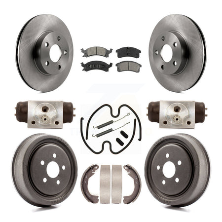 Front Rear Disc Brake Rotors Semi-Metallic Pads And Drum Kit (9Pc) For Chevrolet Cavalier K8S-102586