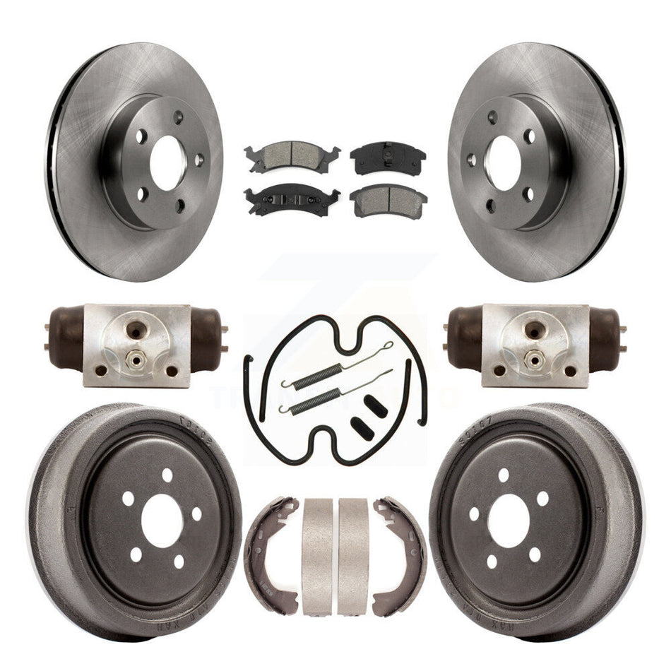 Front Rear Disc Brake Rotors Semi-Metallic Pads And Drum Kit (9Pc) For Chevrolet Cavalier K8S-102586