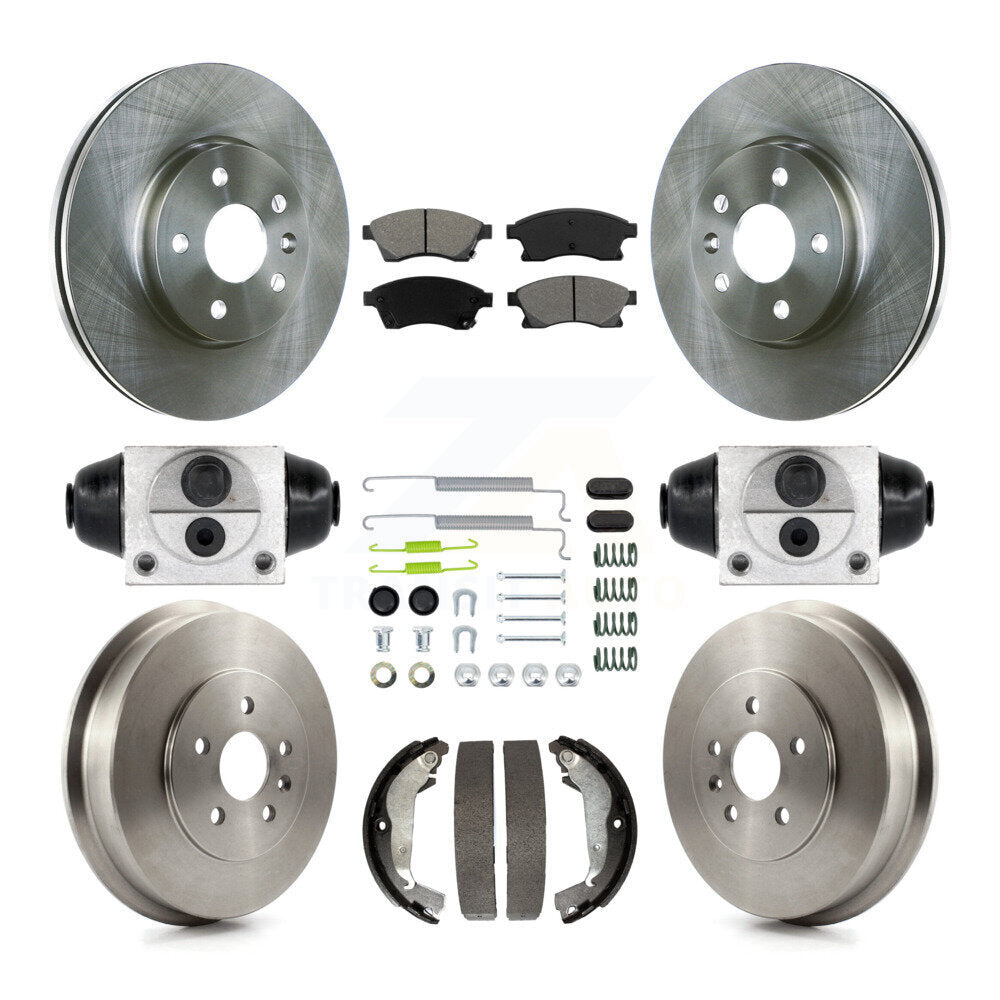 Front Rear Disc Brake Rotors Semi-Metallic Pad Drum Kit (9Pc) For Chevrolet Cruze Limited K8S-102595
