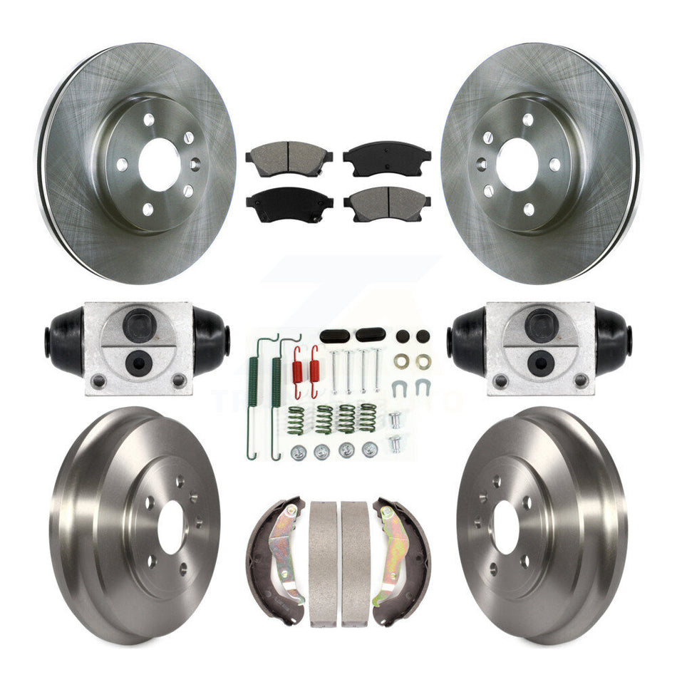 Front Rear Disc Brake Rotors Semi-Metallic Pads And Drum Kit (9Pc) For Chevrolet Sonic K8S-102596