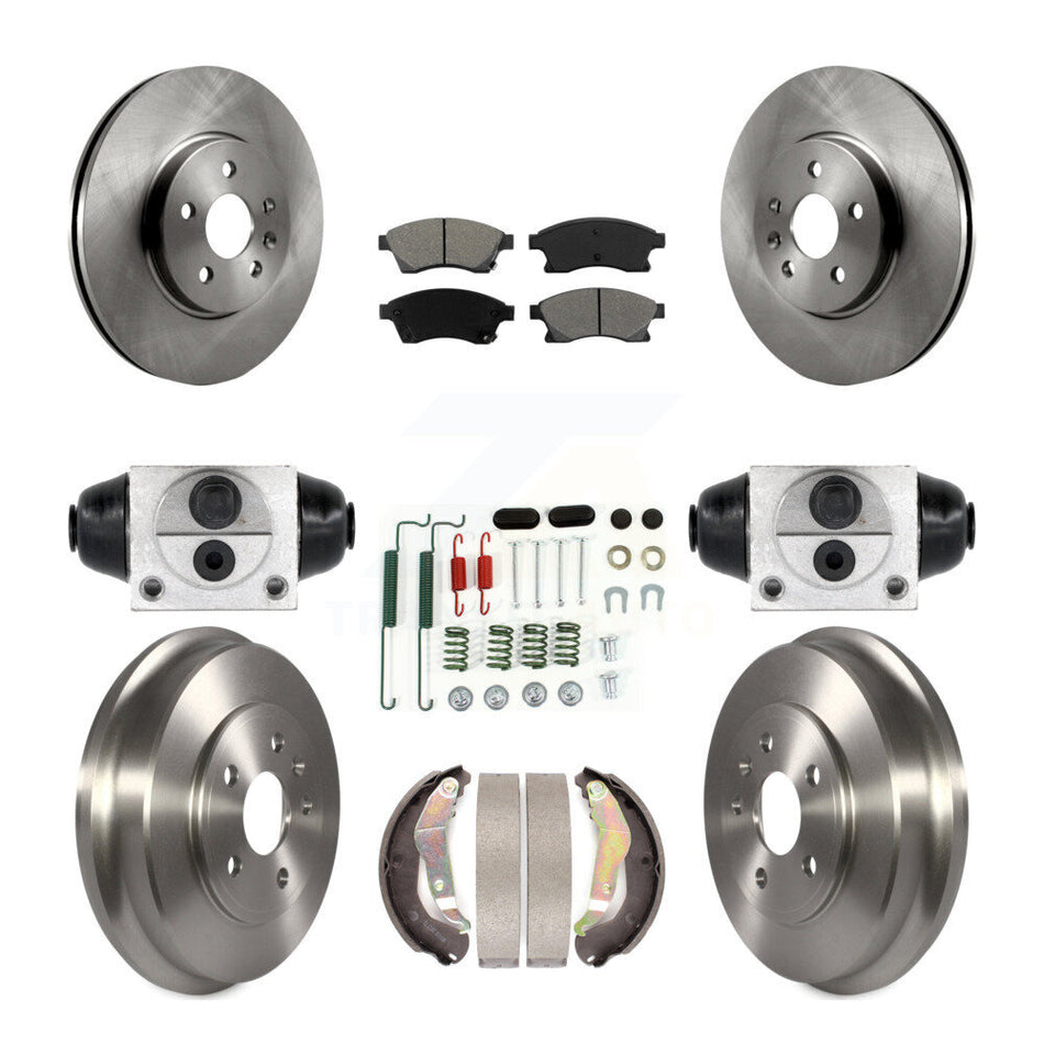 Front Rear Brake Rotors Semi-Metallic Pad Drum Kit (9Pc) For 2013-2014 Chevrolet Sonic RS K8S-102599