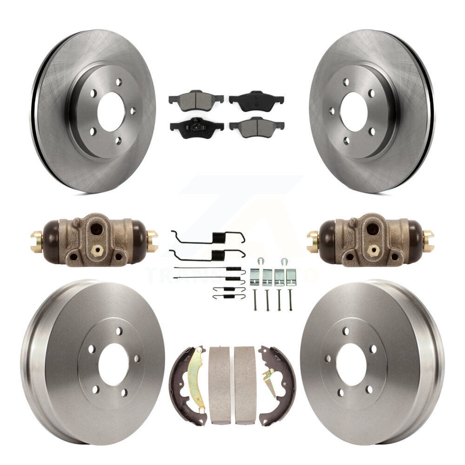 Front Rear Disc Brake Rotors Semi-Metallic Pads And Drum Kit (9Pc) For 2007-2007 Ford Escape Mercury Mariner From 01/08/07 rear brakes K8S-102607