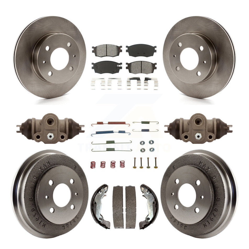 Front Rear Disc Brake Rotors Semi-Metallic Pads And Drum Kit (9Pc) For 2006 Hyundai Accent Hatchback To 09 30 05 K8S-102627