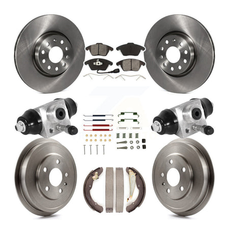 Front Rear Disc Brake Rotors Semi-Metallic Pads And Drum Kit (9Pc) For Volkswagen Jetta K8S-102628