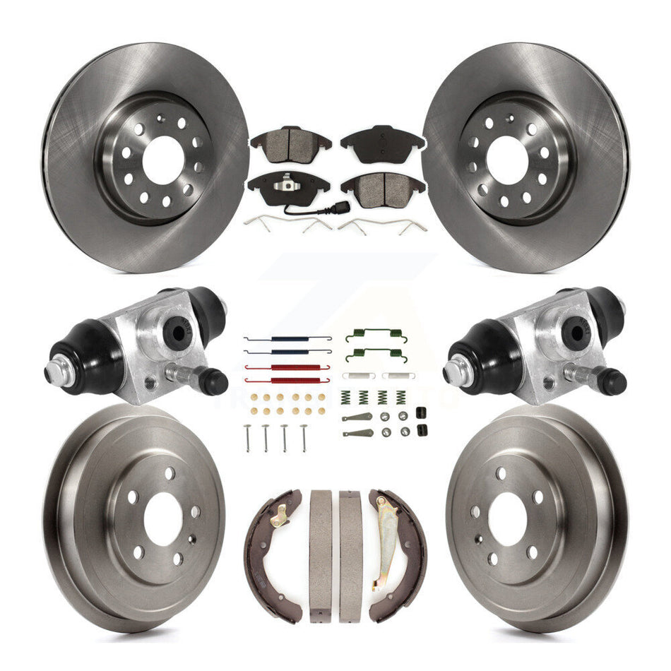 Front Rear Disc Brake Rotors Semi-Metallic Pads And Drum Kit (9Pc) For Volkswagen Jetta K8S-102628