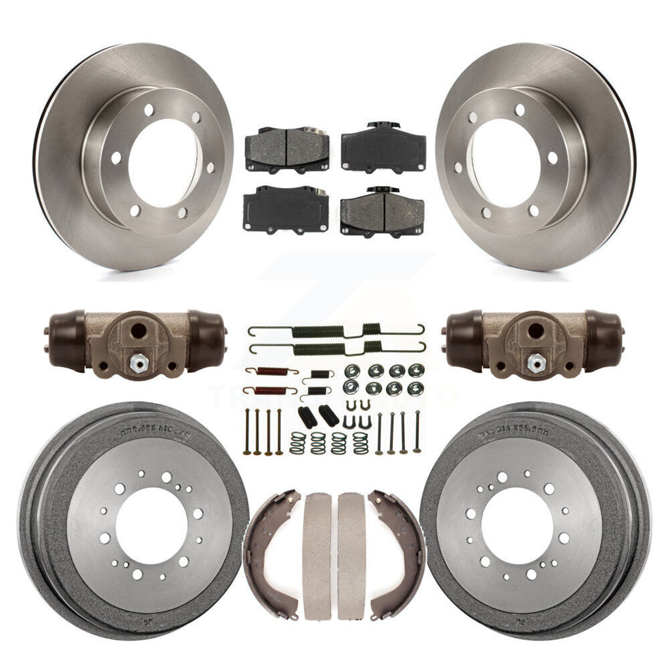 Front Rear Disc Brake Rotors Semi-Metallic Pads And Drum Kit (9Pc) For 2001 Toyota 4Runner Limited Base SR5 With 15" Factory Wheels K8S-102643