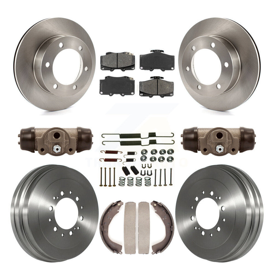 Front Rear Disc Brake Rotors Semi-Metallic Pads And Drum Kit (9Pc) For 2002 Toyota 4Runner Limited SR5 With 15" Factory Wheels K8S-102644