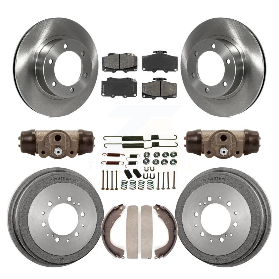 Front Rear Disc Brake Rotors Semi-Metallic Pads And Drum Kit (9Pc) For 2001 Toyota 4Runner Limited Base SR5 With 16" Factory Wheels K8S-102649