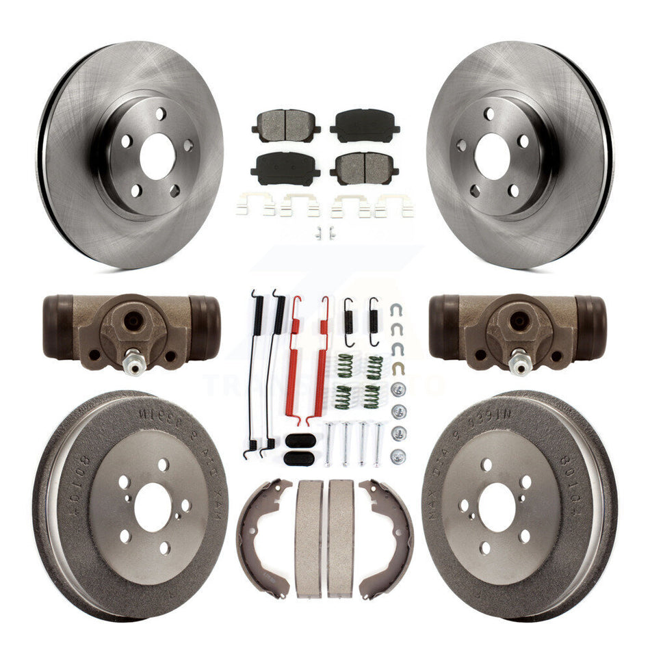 Front Rear Disc Brake Rotors Semi-Metallic Pads And Drum Kit (9Pc) For Toyota Matrix Pontiac Vibe K8S-102658