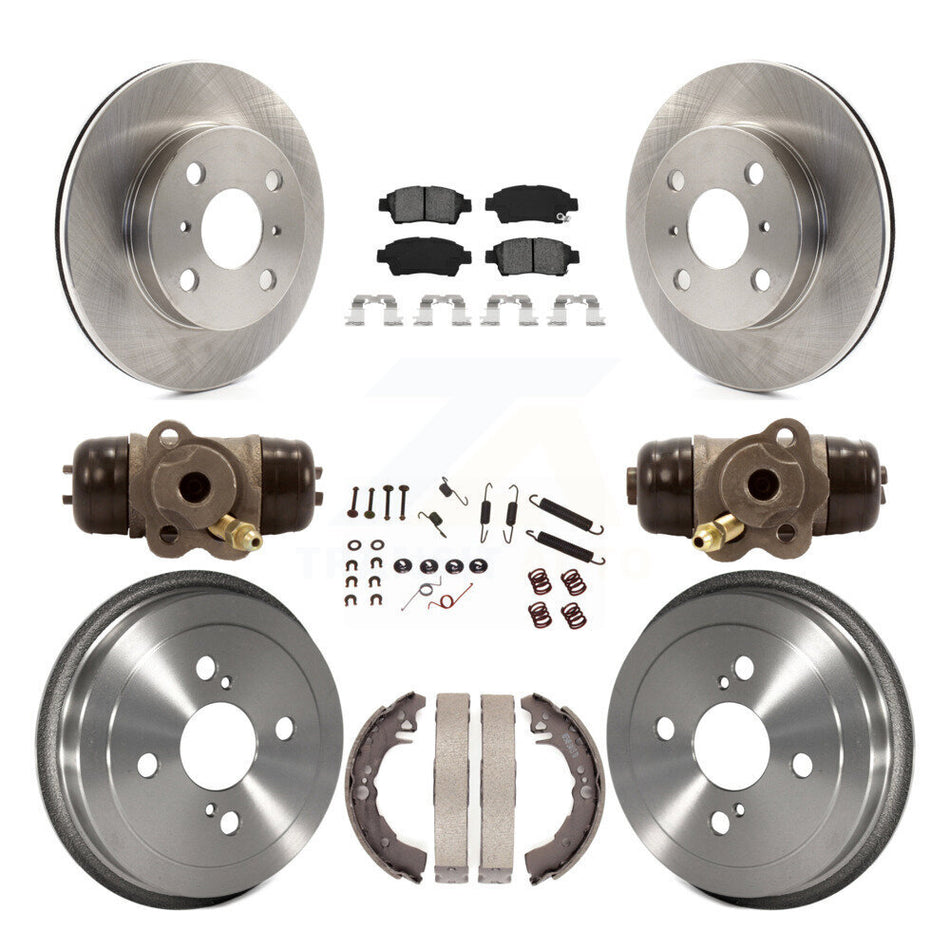 Front Rear Disc Brake Rotors Semi-Metallic Pads And Drum Kit (9Pc) For 2000 Toyota Echo To 08 00 K8S-102661