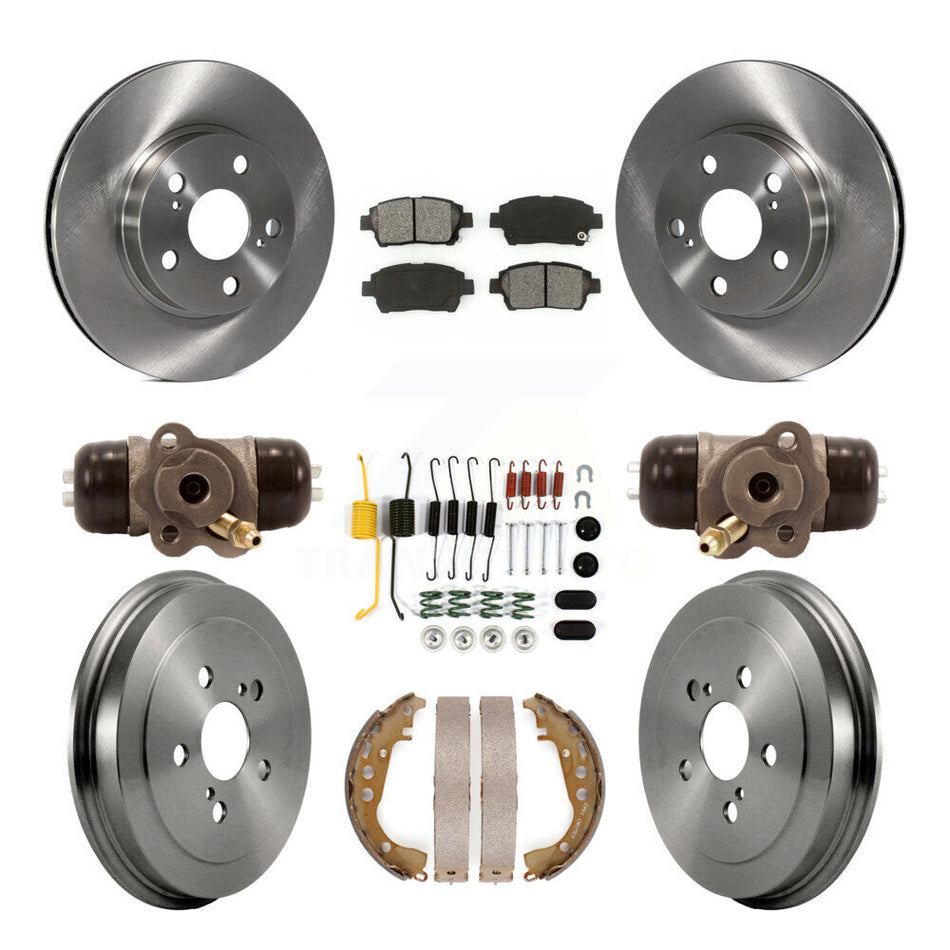Front Rear Disc Brake Rotors Semi-Metallic Pads And Drum Kit (9Pc) For 2004-2007 Toyota Prius K8S-102666