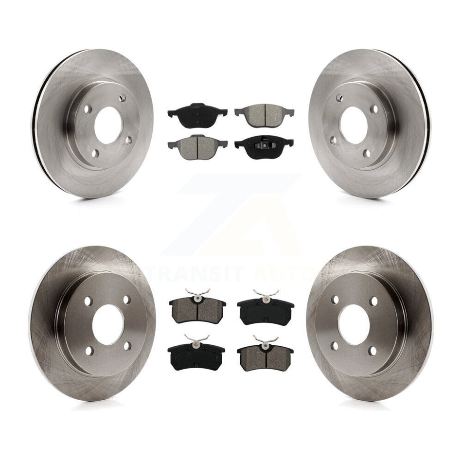 Front Rear Disc Brake Rotors And Semi-Metallic Pads Kit For 2004 Ford Focus LX Mid High SE ZTS ZTW ZX3 ZX5 From 04 05 K8S-102670