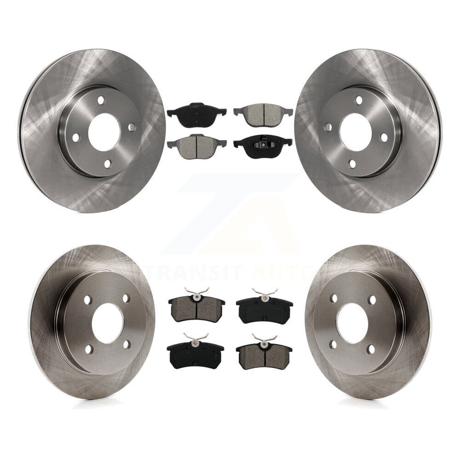 Front Rear Disc Brake Rotors And Semi-Metallic Pads Kit For 2005-2007 Ford Focus rear brakes K8S-102672