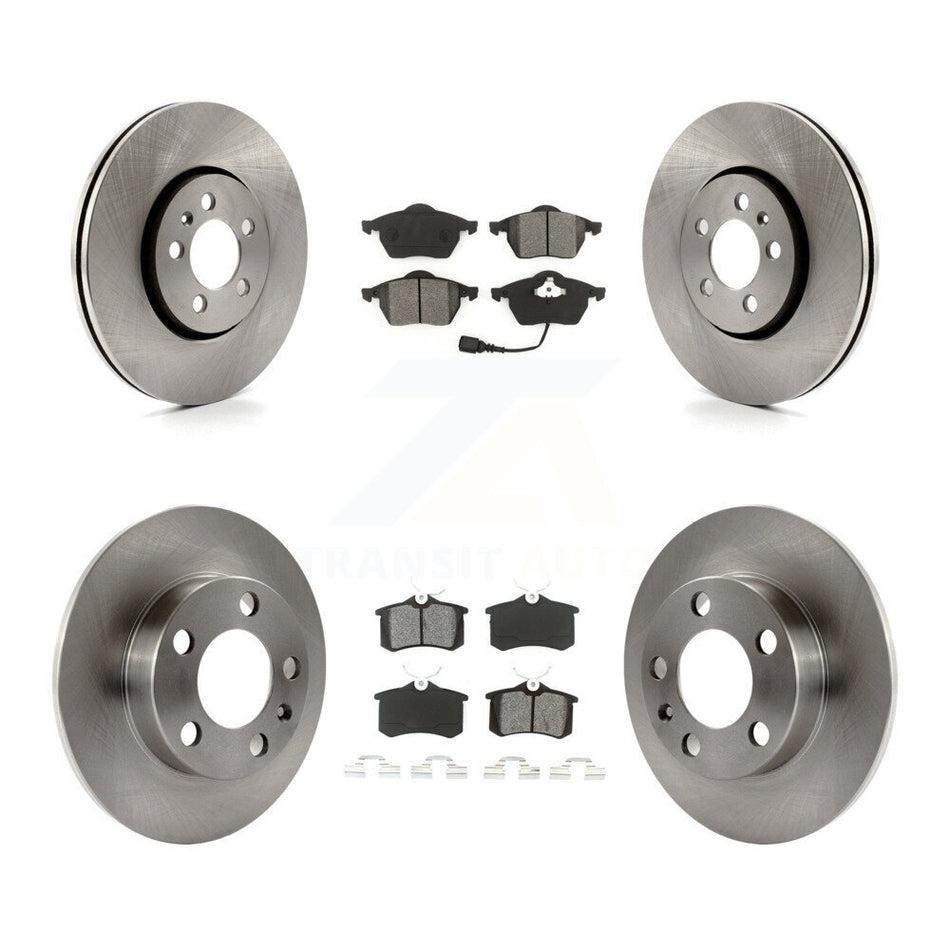 Front Rear Disc Brake Rotors And Semi-Metallic Pads Kit For 2007-2010 Volkswagen Beetle With 288mm Diameter Rotor K8S-102681