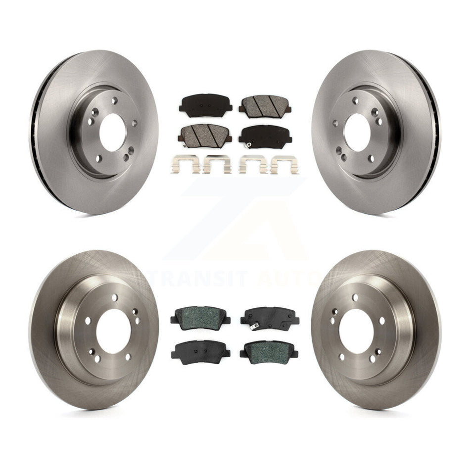 Front Rear Disc Brake Rotors And Semi-Metallic Pads Kit For 2014-2017 Kia Rondo With Manual Parking K8S-102694