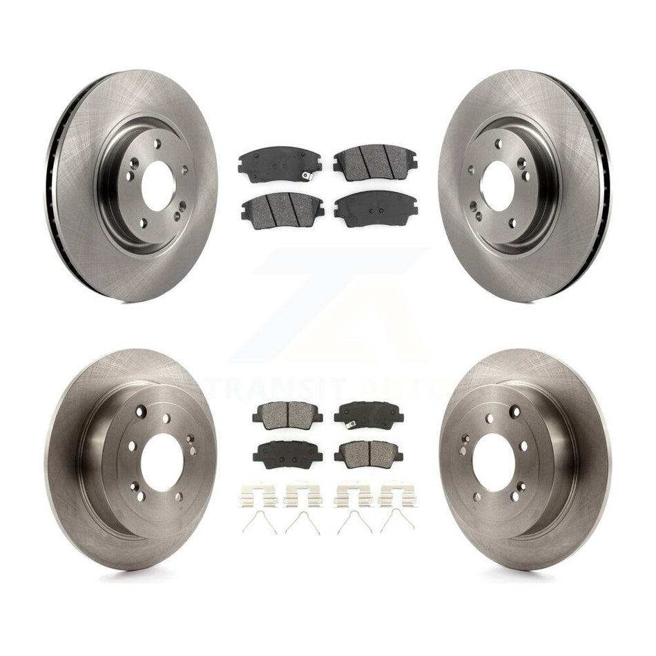 Front Rear Disc Brake Rotors And Semi-Metallic Pads Kit For 2017-2021 Kia Sportage Turbocharged With Manual Parking K8S-102701