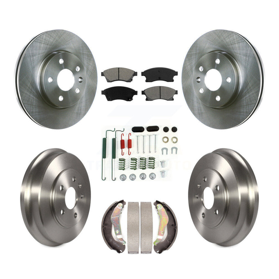 Front Rear Disc Brake Rotors Semi-Metallic Pads And Drum Kit (7Pc) For Chevrolet Sonic K8S-102712