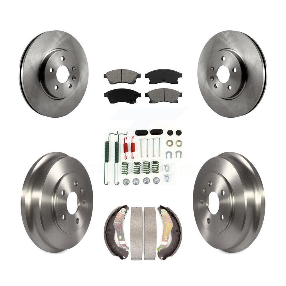 Front Rear Disc Brake Rotors Semi-Metallic Pads And Drum Kit (7Pc) For Chevrolet Trax Sonic K8S-102713