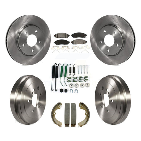 Front Rear Brake Rotor Semi-Metallic Pad & Drum Kit (7Pc) For Nissan NV200 Chevrolet City K8S-102715