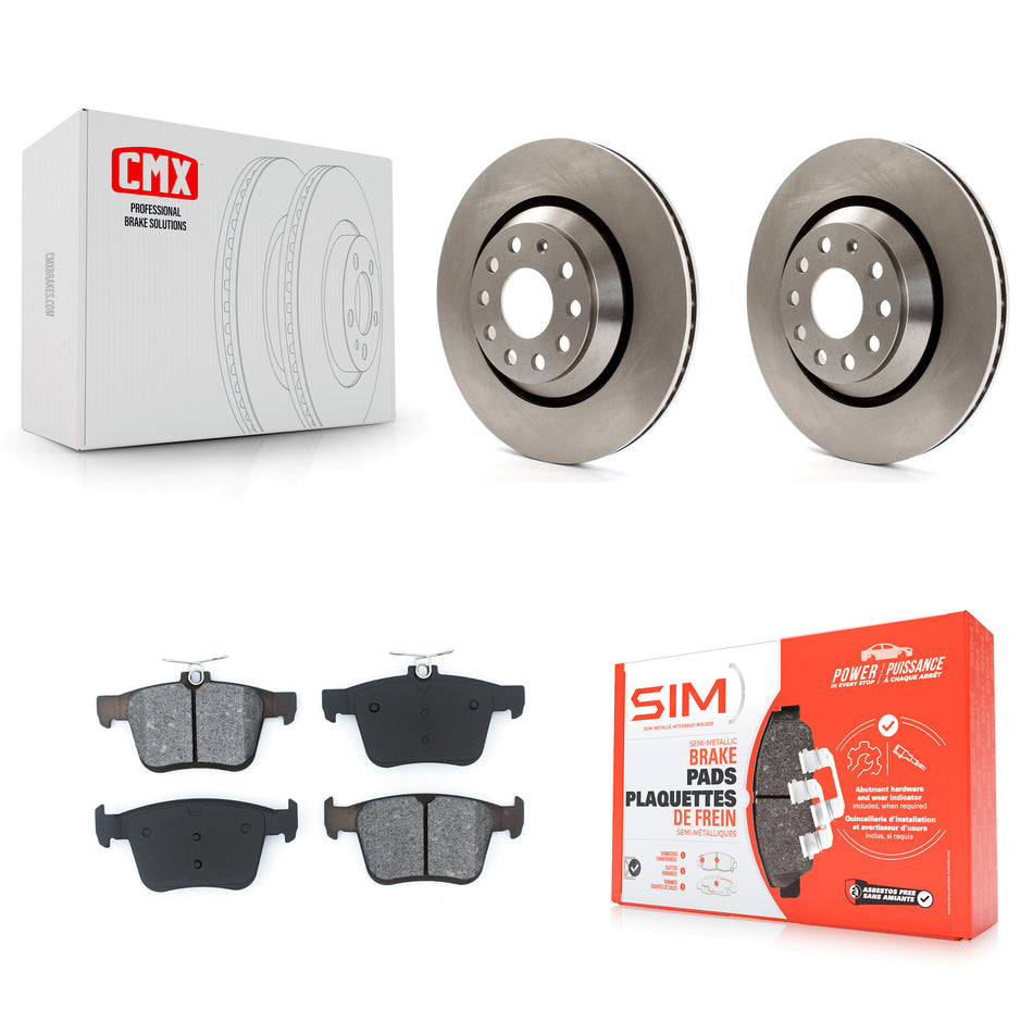 Rear Disc Brake Rotors And Semi-Metallic Pads Kit For Volkswagen Atlas Audi Golf R S3 Q3 A3 Arteon TTS Quattro Cross Sport K8S-102720