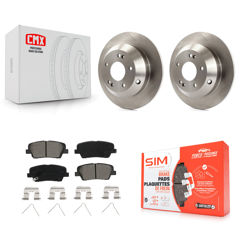 Rear Disc Brake Rotors And Semi-Metallic Pads Kit For Kia Sorento Hyundai Santa Fe Sport XL K8S-102721