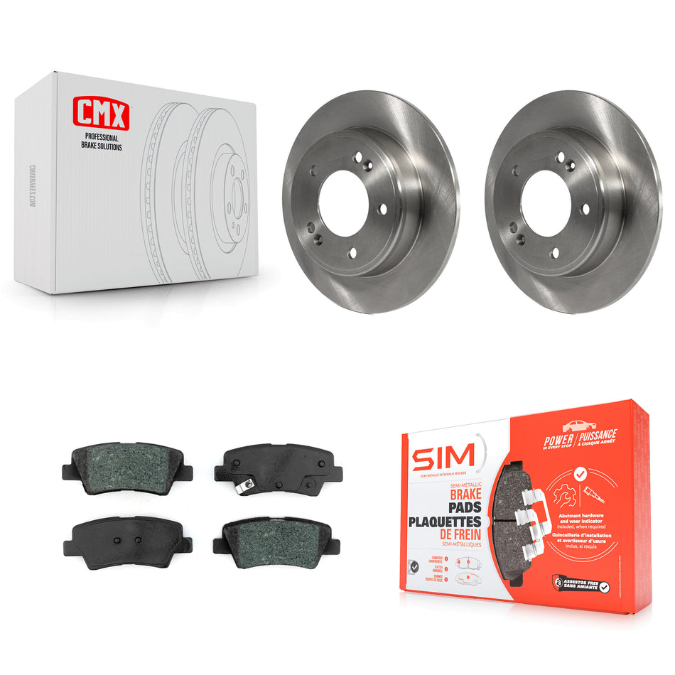 Rear Disc Brake Rotors And Semi-Metallic Pads Kit For Hyundai Elantra Kia Soul Venue K8S-102724