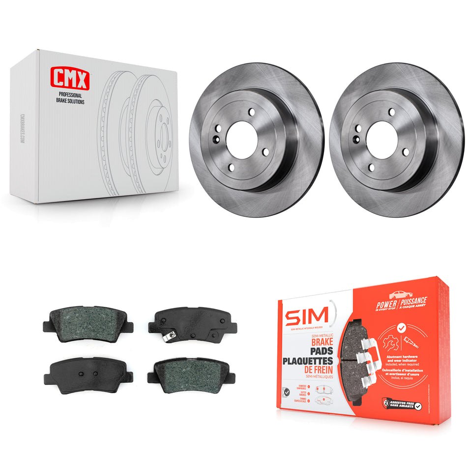 Rear Disc Brake Rotors And Semi-Metallic Pads Kit For Hyundai Accent Kia Rio K8S-102726