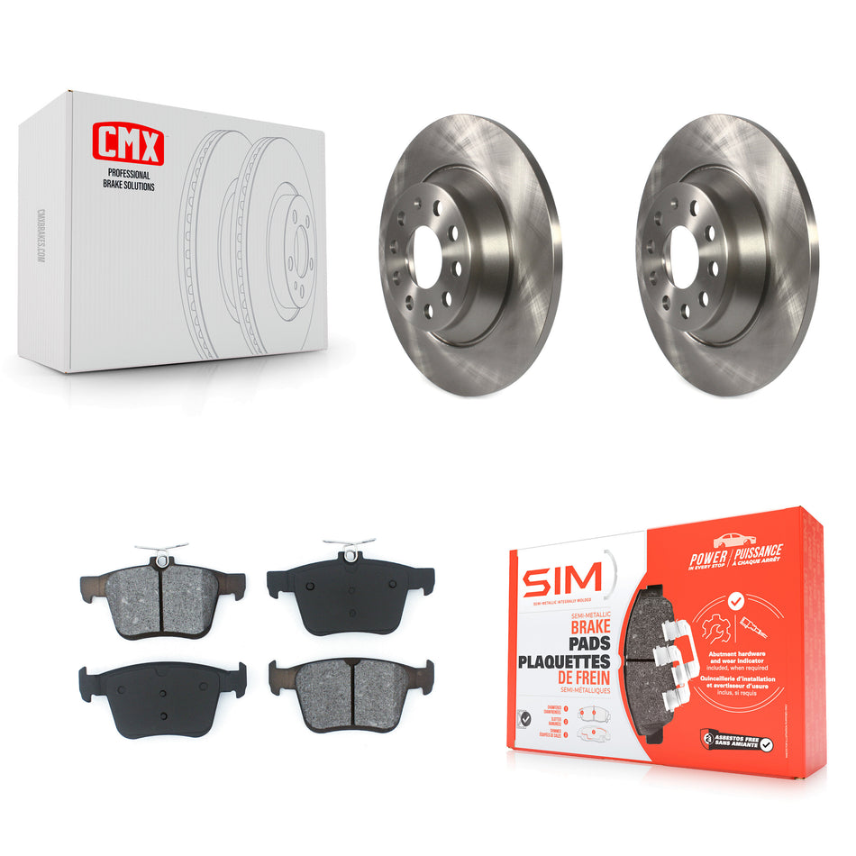 Rear Disc Brake Rotors And Semi-Metallic Pads Kit For Volkswagen Tiguan Jetta Audi TT Quattro K8S-102731