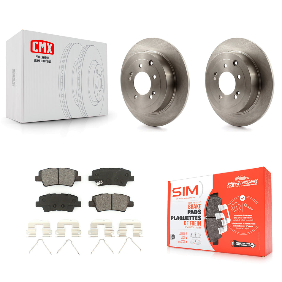 Rear Disc Brake Rotors And Semi-Metallic Pads Kit For Hyundai Tucson Kia Sportage K8S-102734