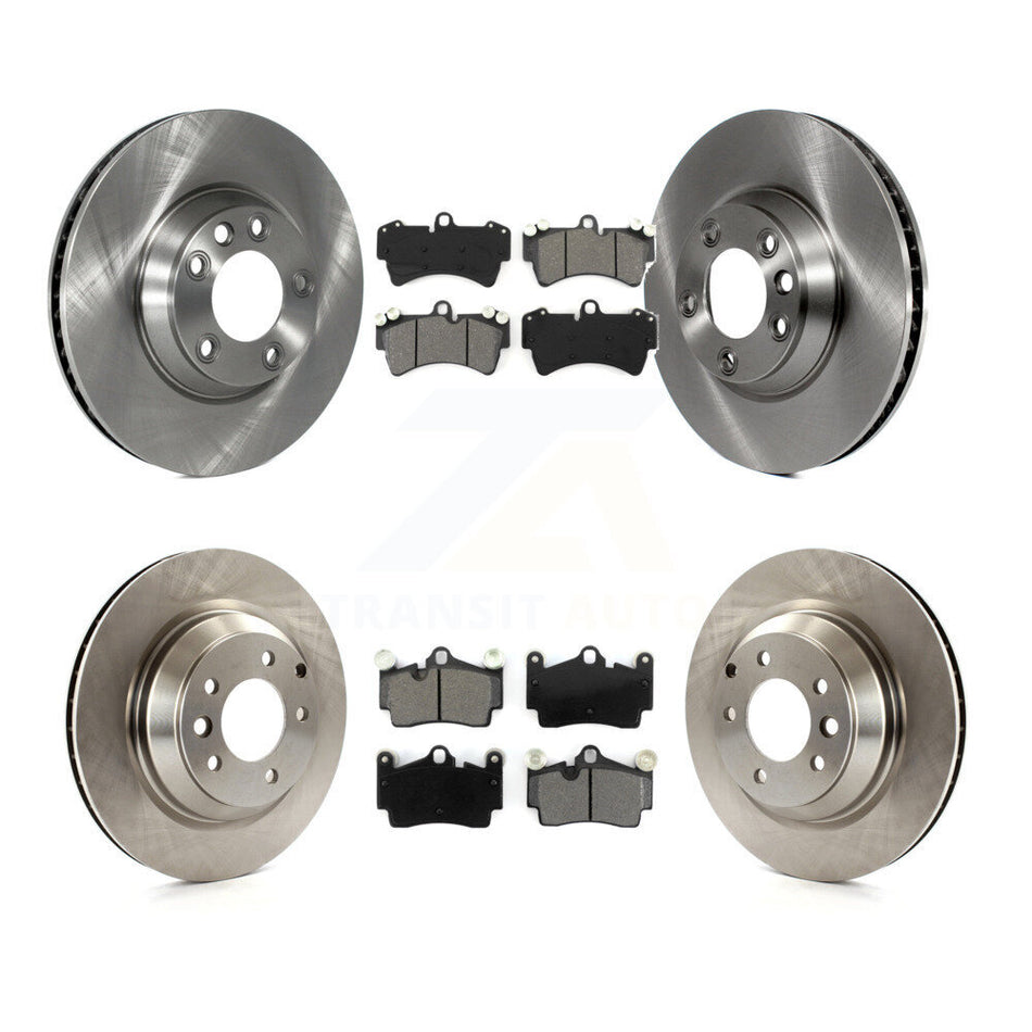 Front Rear Disc Brake Rotors And Semi-Metallic Pads Kit (6Pc) For 2011-2012 Audi Q7 With 358mm Diameter Rotor K8S-102741