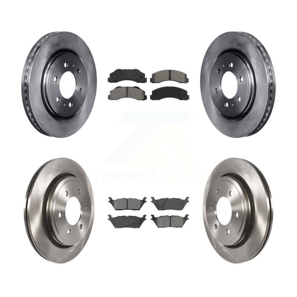 Front Rear Disc Brake Rotors And Semi-Metallic Pads Kit For 2015-2017 Ford F-150 With Electric Parking K8S-102746