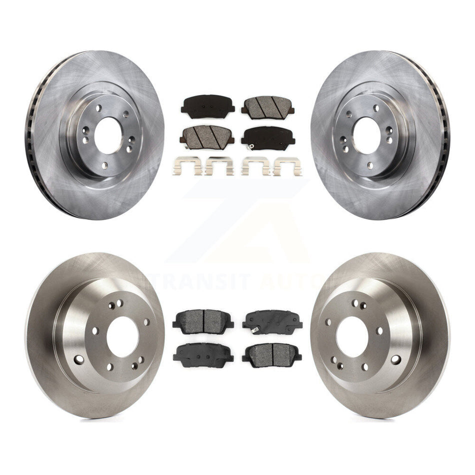 Front Rear Disc Brake Rotors And Semi-Metallic Pads Kit For 2014-2015 Kia Sorento With Red Painted Calipers K8S-102747