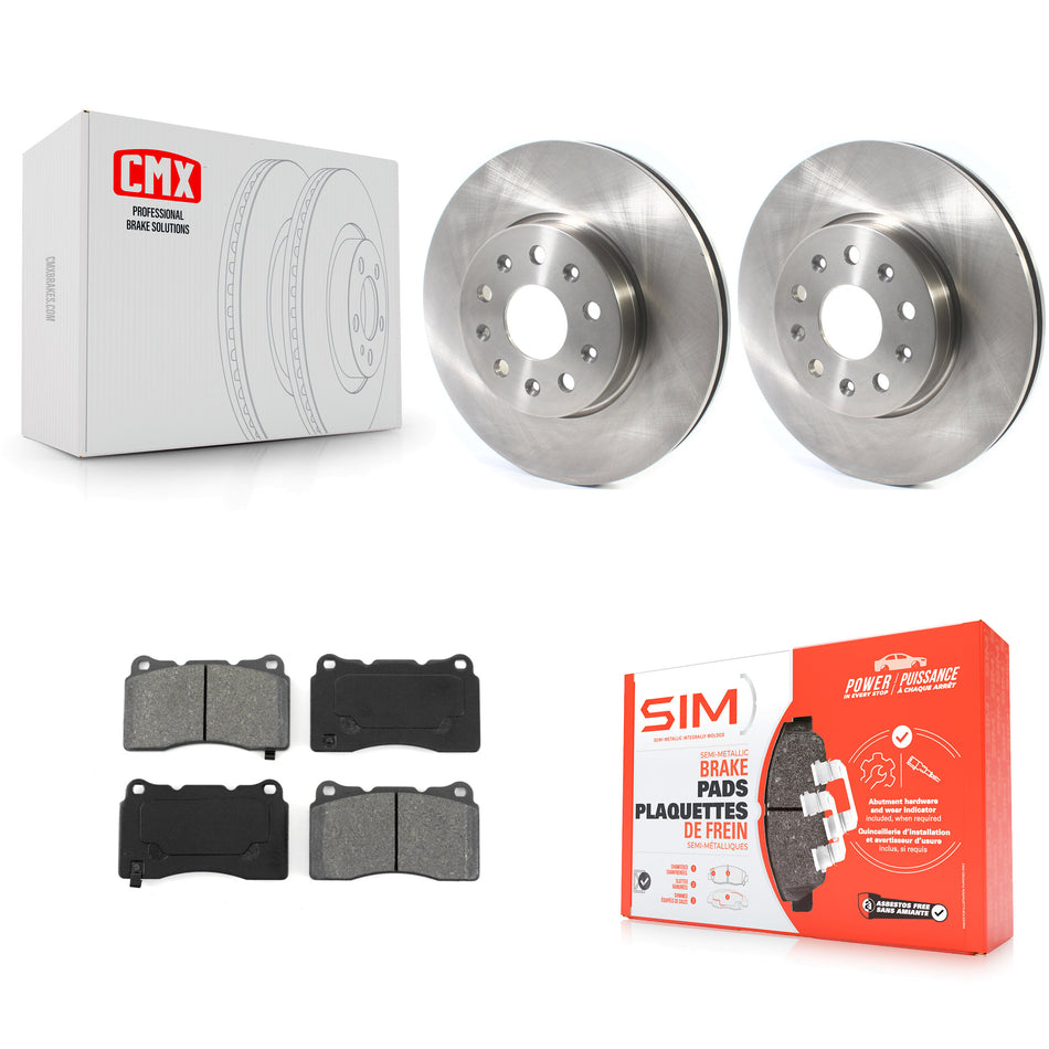 Front Disc Brake Rotors And Semi-Metallic Pads Kit For Chevrolet Camaro Cadillac CTS CT6 K8S-102752