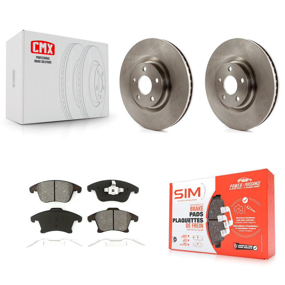 Front Disc Brake Rotors And Semi-Metallic Pads Kit For 2019-2020 Ford Police Responder Hybrid SSV Plug-In K8S-102755