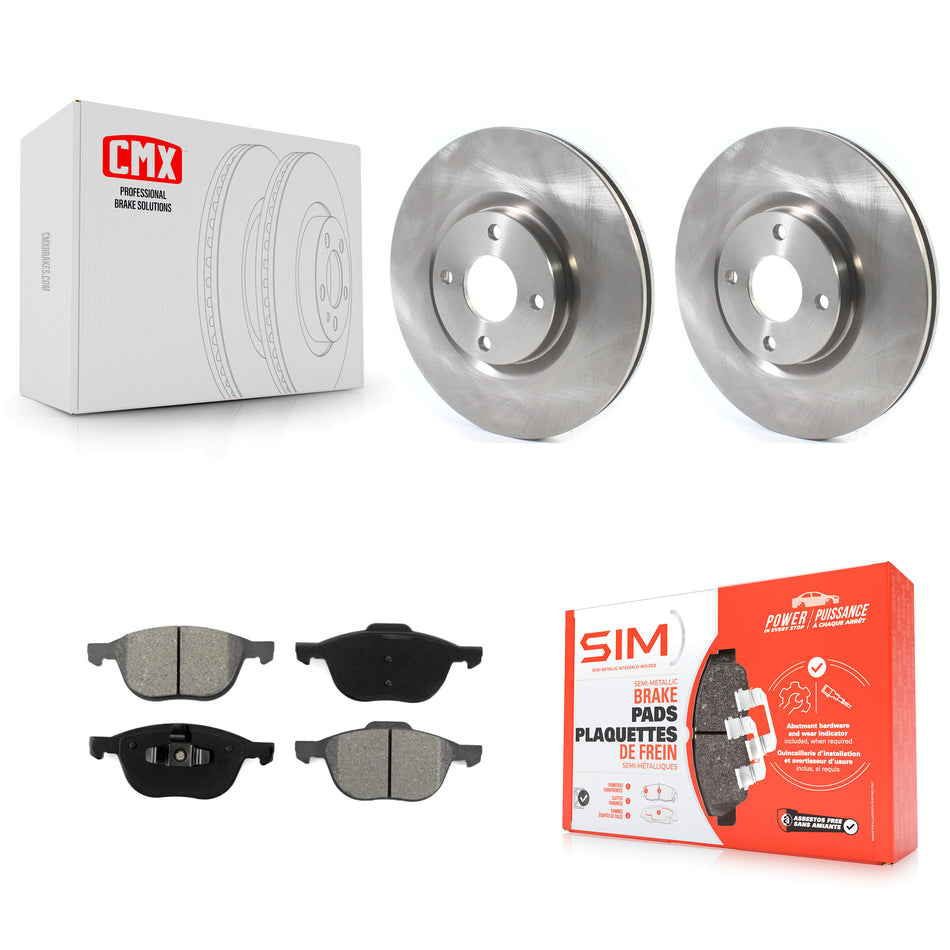Front Disc Brake Rotors And Semi-Metallic Pads Kit For 2018-2022 Ford EcoSport K8S-102756